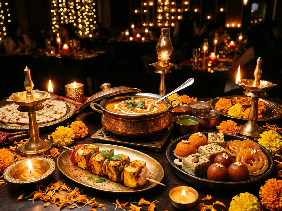 Festive Diwali celebration spread and sweets at James Street Cafe & Grill
